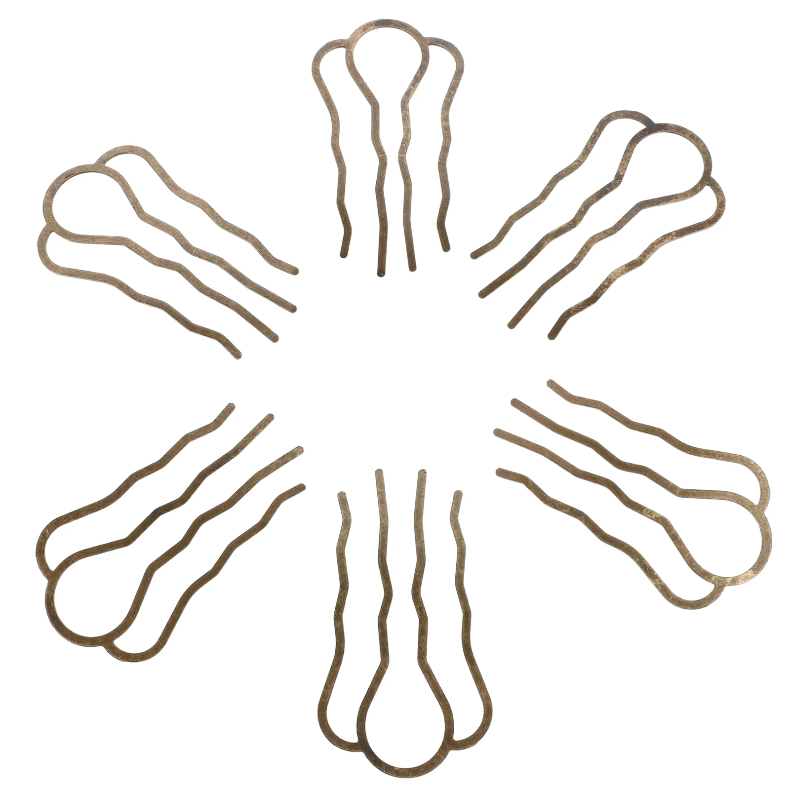 

6 pcs U-Shape Metal Forks Dark Brown Stylish Secure Hold Chignon Pins Wedding Updo Hair Accessories For Women Girls Hair Styling