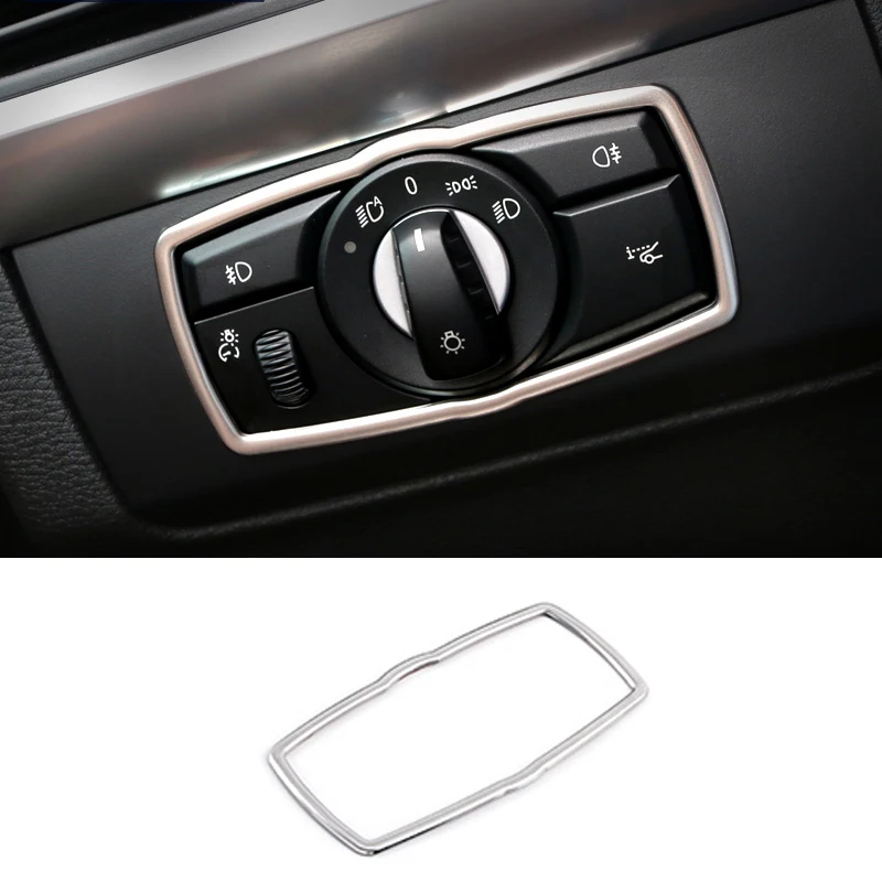 For BMW X5 X6 E70 E71 E72 Car styling Headlight Switch Lamp panel cover decorative trim molding Car Sticker Interior Accessories view 3