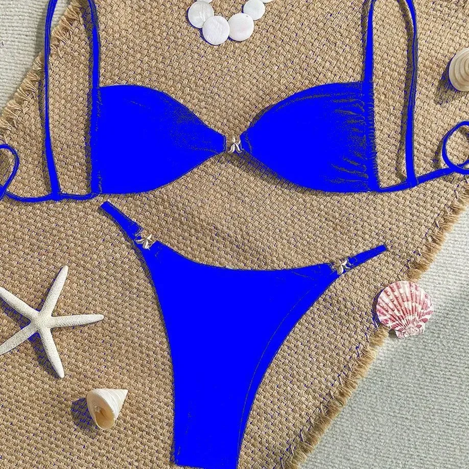 

Sexy Triangle Mini Bikini Set Micro Thongs Solid Swimsuit Women Bathing Suit Biquini Bandage Beachwear Swimwear Thong Bikini