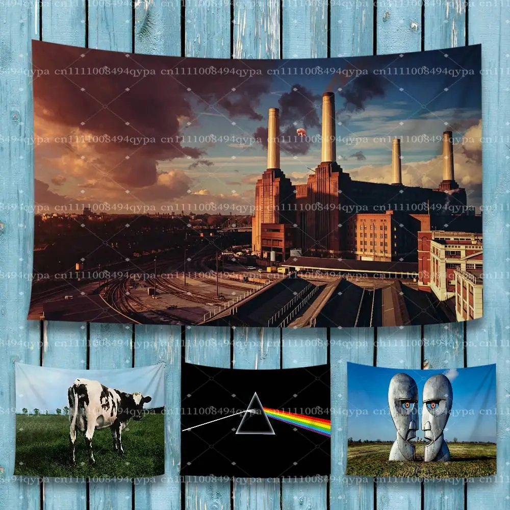 P-Pink The Wall Floyd American Flag Tapestry For College Dorm Room Outdoor Parties Yard for Bedroom Decor Four Grommets