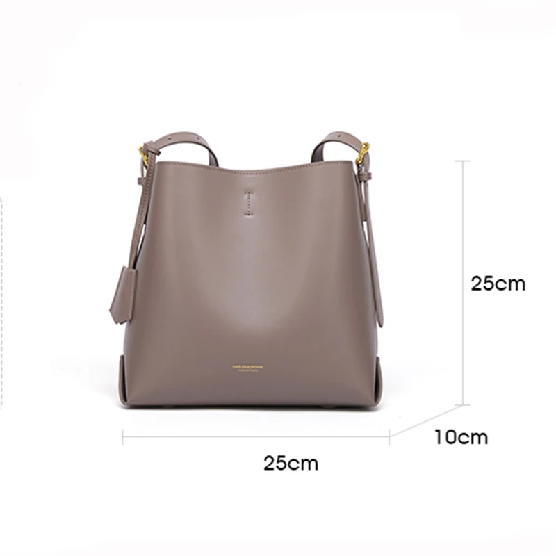 Cnoles Women Soft Bucket Bag Shoulder Bag Fashion Ladies Split Cow Leather Female Luxury Crossbody Bags