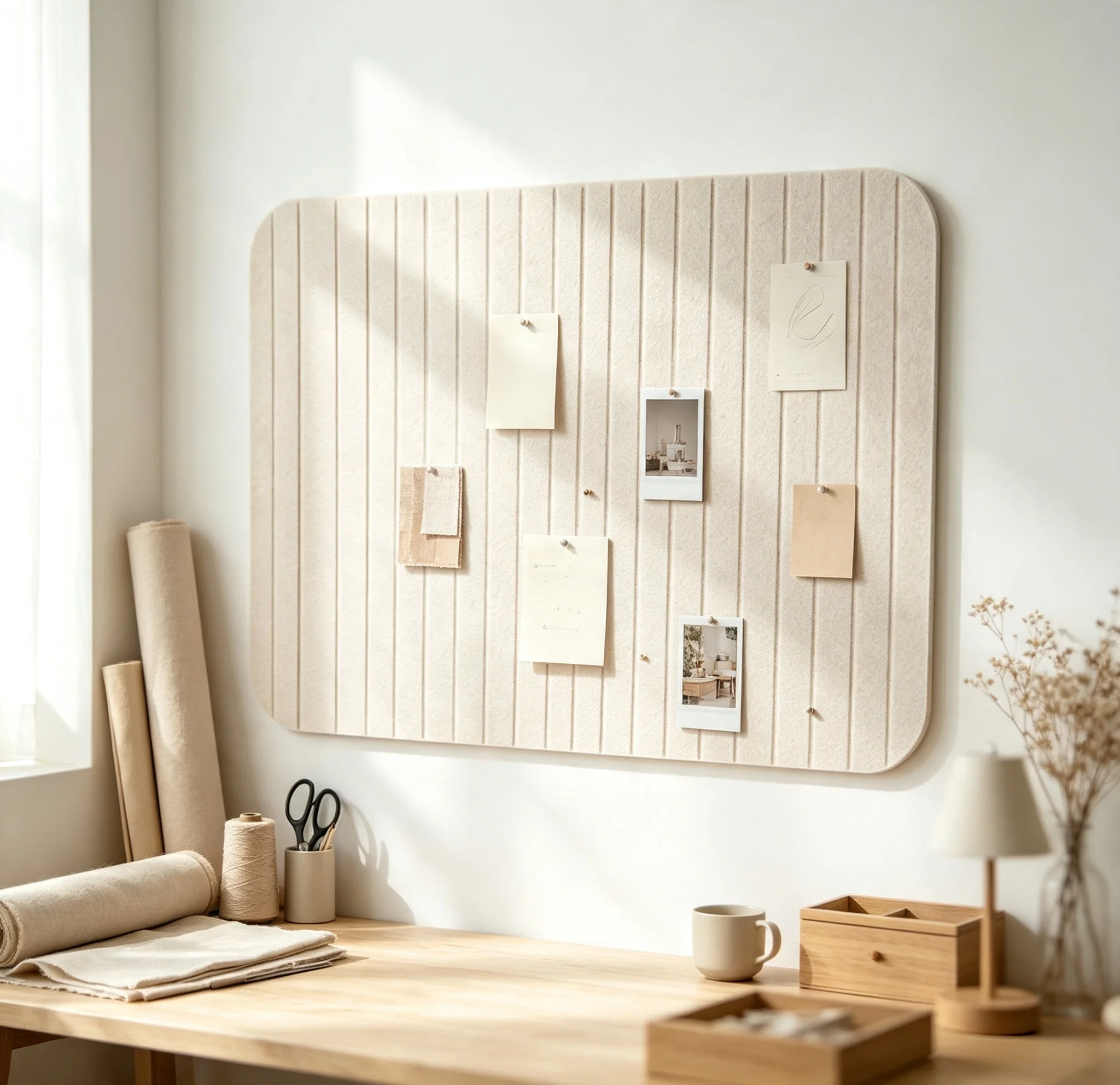 Vertical striped felt board for bedroom, living room, dormitory decoration, suitable for home, school, office decoration, for leaving messages and notes