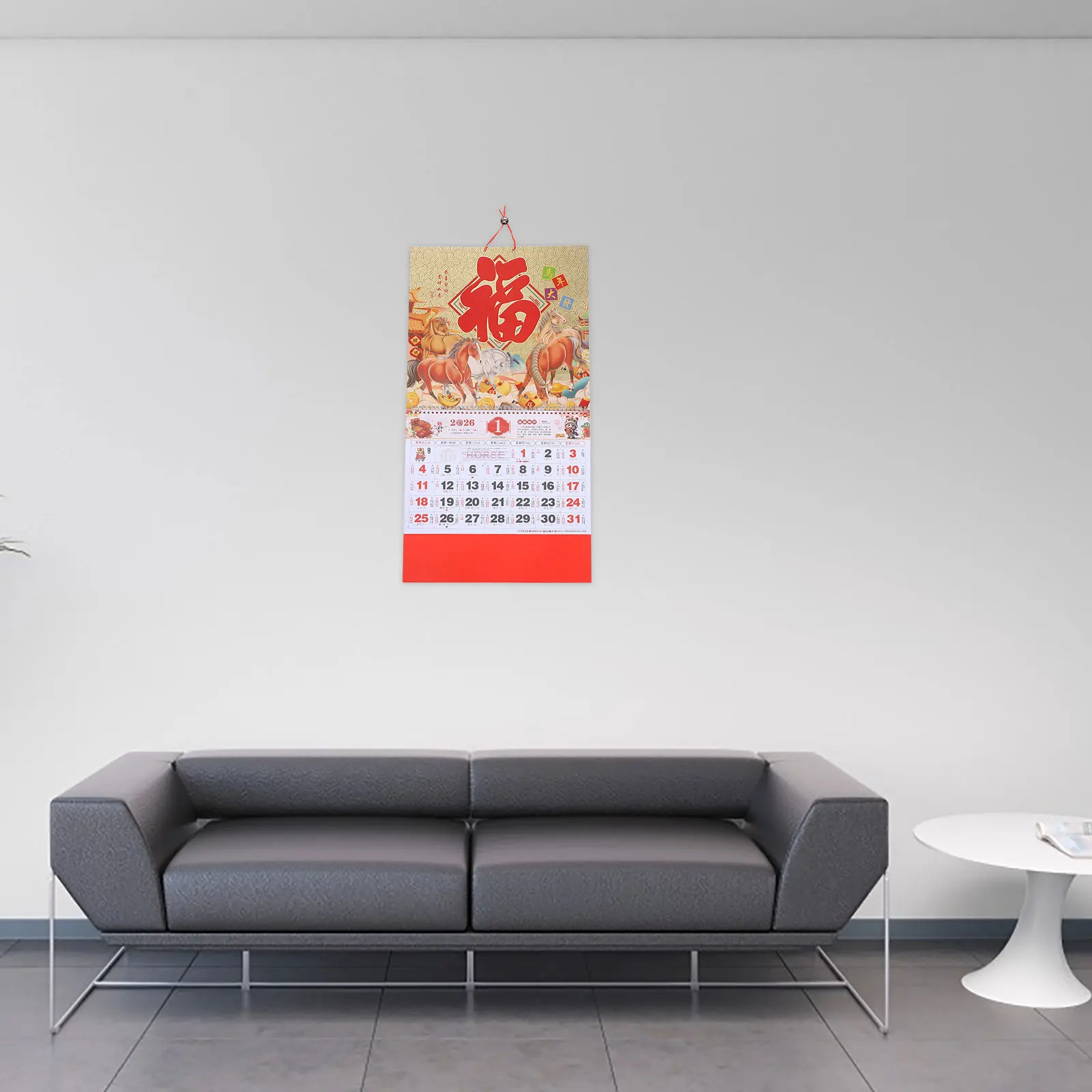 

Calendar Hanging Wall Paper for Flip Schedule Planner Chinese Lunar Date Office