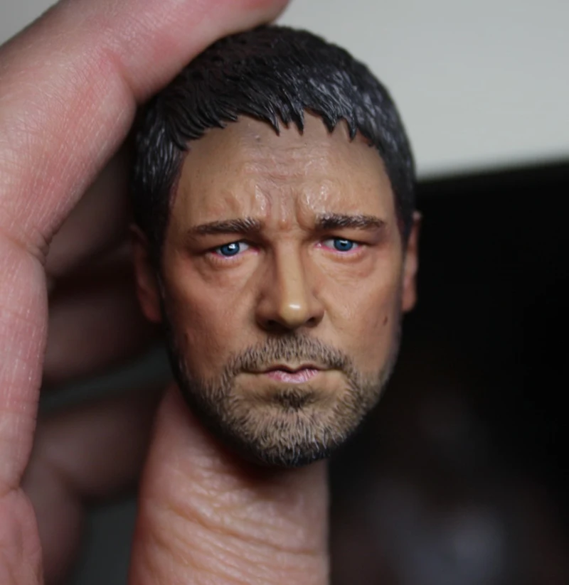 1/6 Scale Russell Ira Crowe Head Sculpt Gladiator Head Carving Model Fit 12-inch Soldier Action Figure Body Dolls