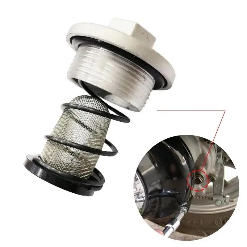 

Motorcycle Oil Drain Plug With Spring Filter Scooter Oil Filter Drain Screw For GY6 50cc To 150cc Baotian Benzhou Znen Taotao