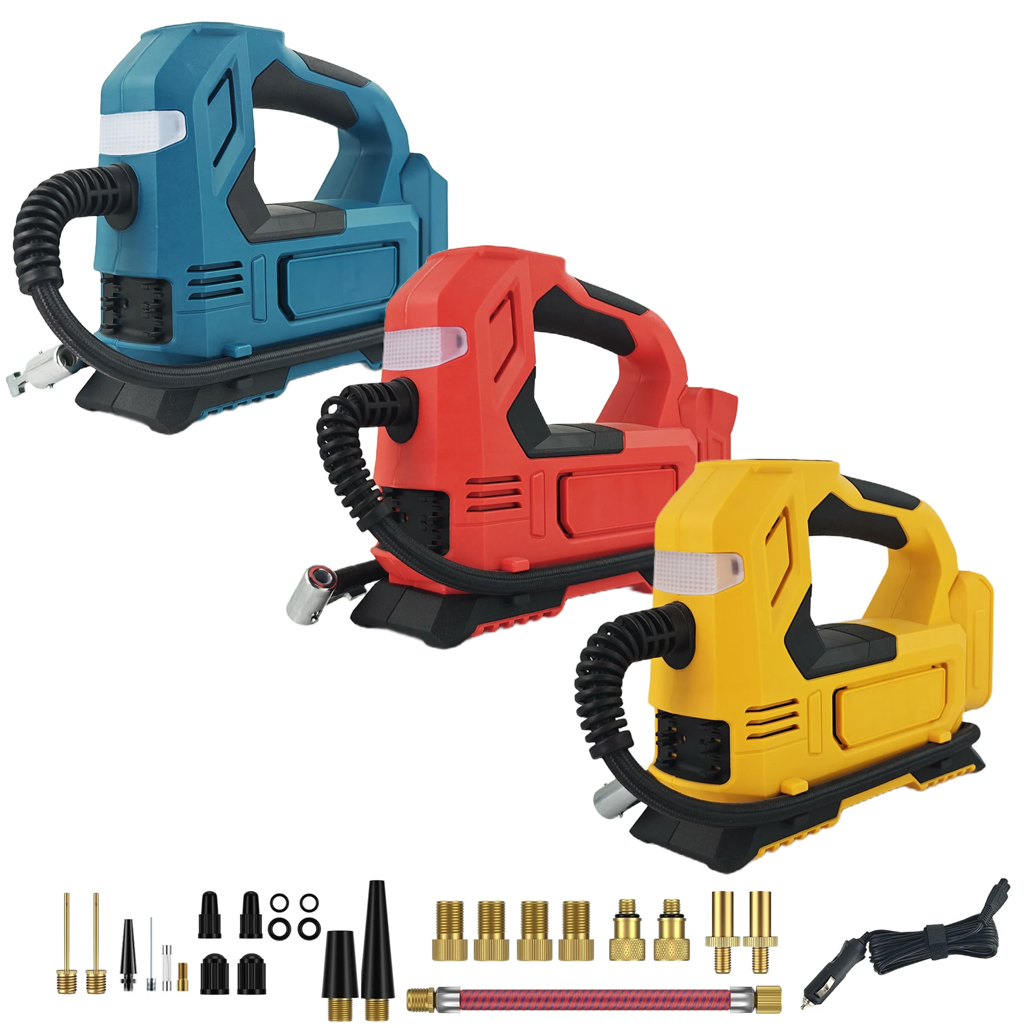 Elektryczna pompka powietrza, bezprzewodowa kompresor do opon samochodowych, pompka do pompowania, kompatybilna z Makita/Dewalt/Milwaukee 18V, bez akumulatora.