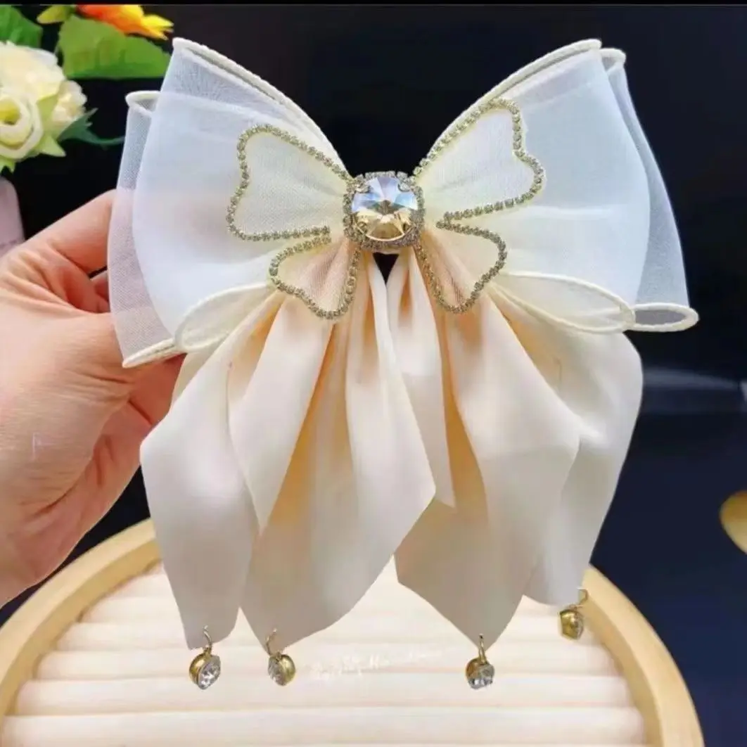 

Kids Girls Princess Bright Hair Clip Rhinestone Big Bow Barrettes Women New Headwear Ladies Hairgrips Female Hair Accessories