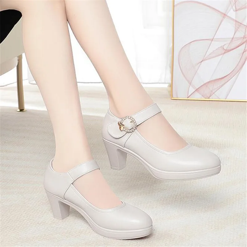 Scarpe Mary Jane con plateau e tacco alto da donna Dรฉcolletรฉ da donna Scarpe da lavoro da ufficio Scarpe da donna di alta qualitร