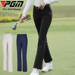 PGM Women Warm Outdoor Golf Flared Pants Ladies Slim Golf Long Sweatpants High Elastic Casual Sports Trousers with Pocket