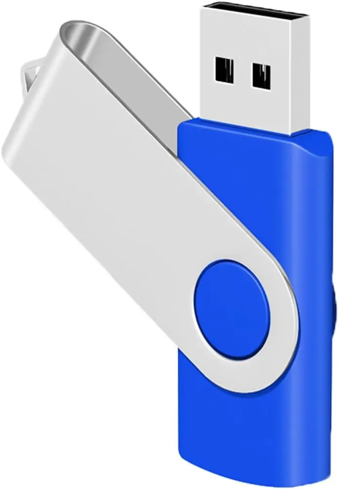 1GB Bulk Flash Drives 50 Pack, Metal USB 2.0 Swivel Thumb Drives in Blue for Storage and Transfer