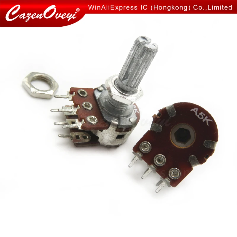 1pcs/lot Foshan radio factory aerospace licensing 148 dual-potentiometer A5K handle length 20MM 25MM flowers In Stock