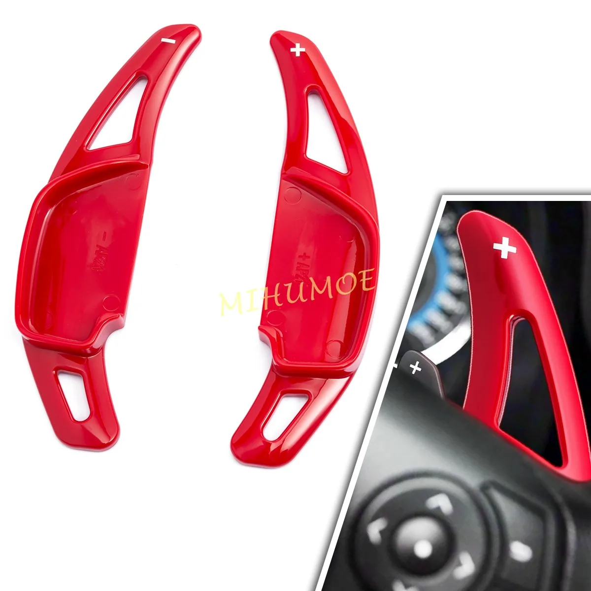 Glossy Red Car Steering Wheel Paddle Shifter Extension Accessories Trims For Toyota Corolla Hilux Fortuner Mark X