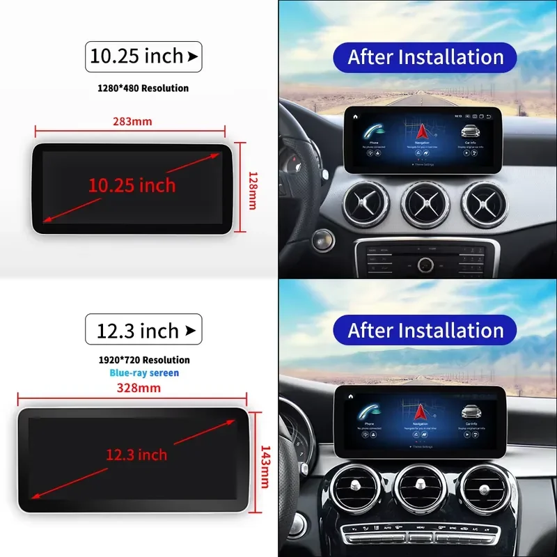 NEW Mould Android 13 Car Carplay Screen for C W205 GLC X253 V W447 2015-2018 Auto Multimedia Radio