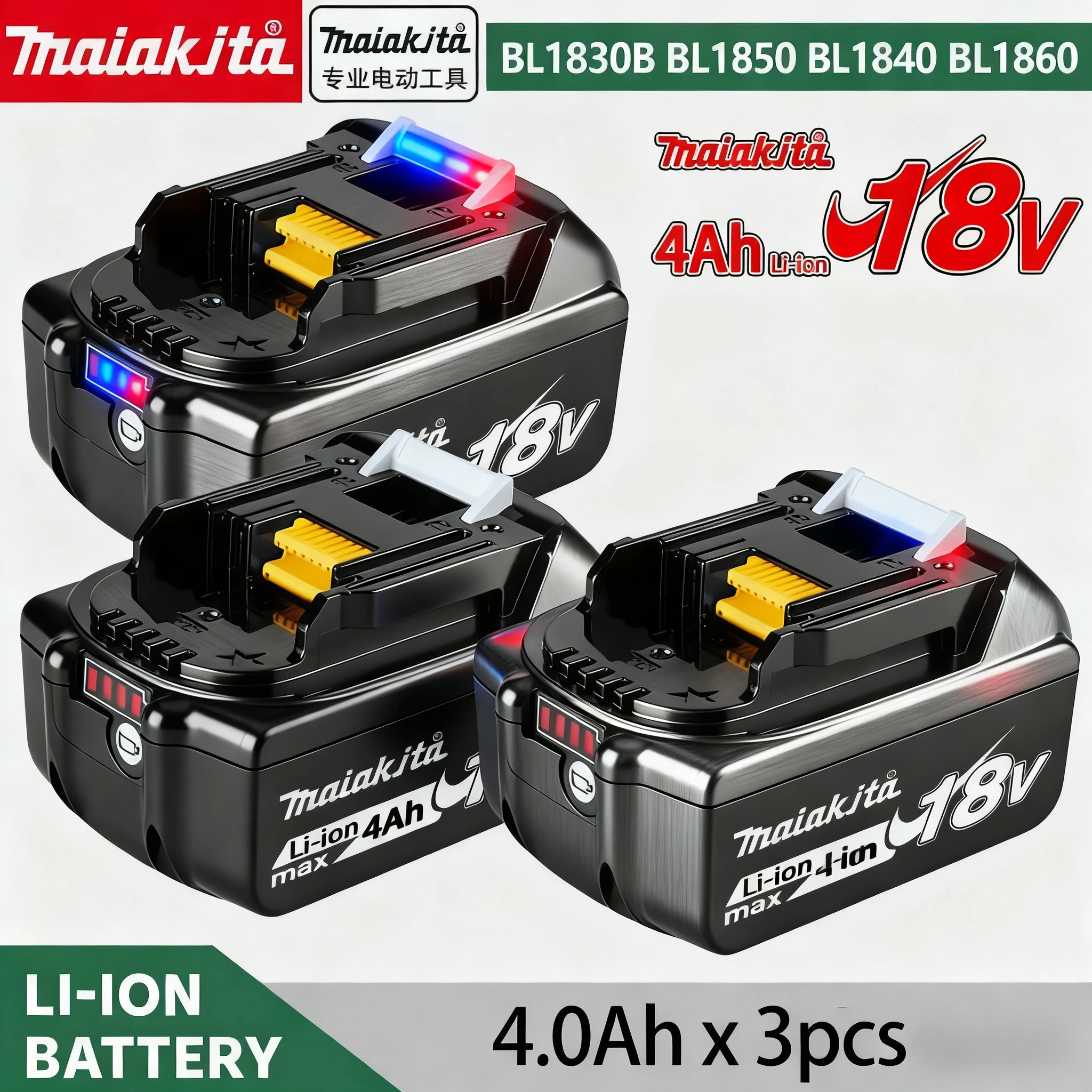 

Original maiakjta battery, 18V 9.0Ah rechargeable battery, power tool BL1830 BL1840、BL1850、BL1860B、maiakjta 18V