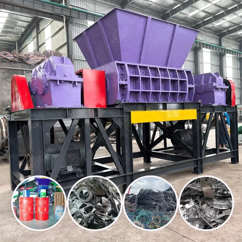 Customized Double Shaft Scrap Metal Recycling machine Industrial Oil Drum Aluminum Chips Aluminum Engine Scrap Metal Shredder