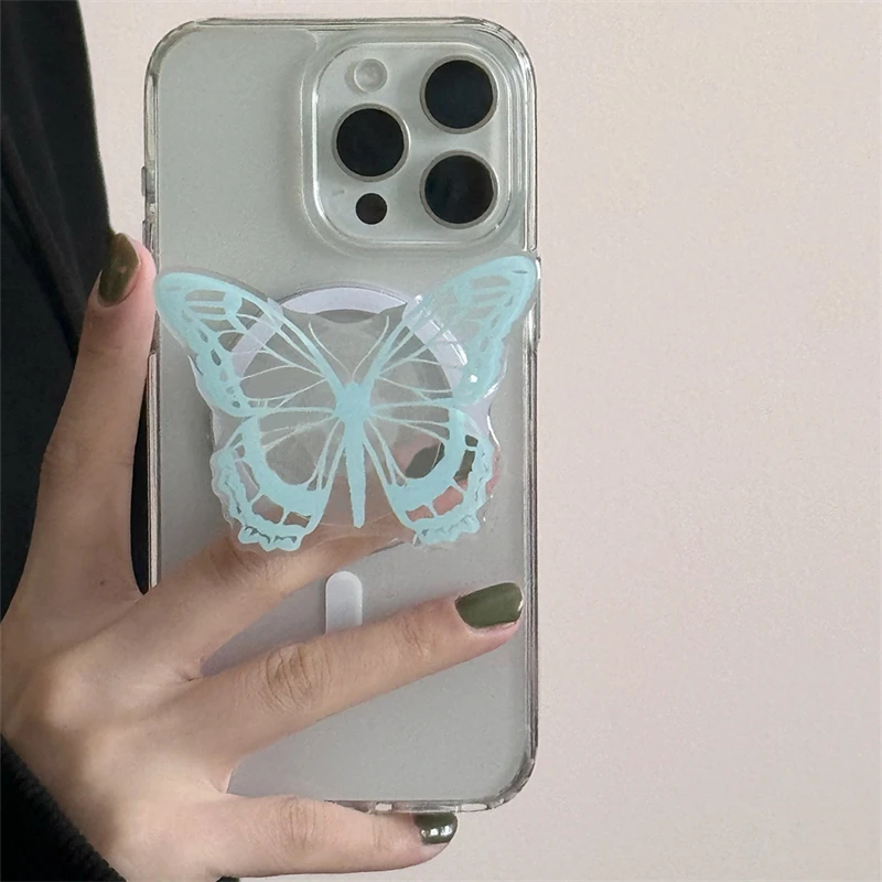 

Корейский симпатичный мультяшный магнитный держатель с бабочкой, держатель-подставка для телефона Tok ptogrik, держатель для iPhone, для планшета Magsafe Smart Tok