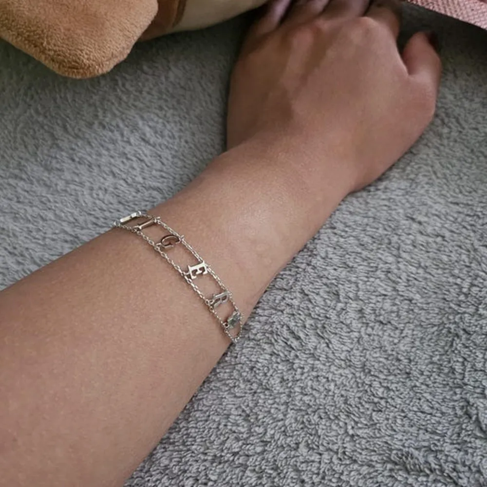 Custom Initeal Name Braclet Personalized Stainless Steel Jewelry Pulseras Customized Bracelet Femmes Gift Fort Stewart