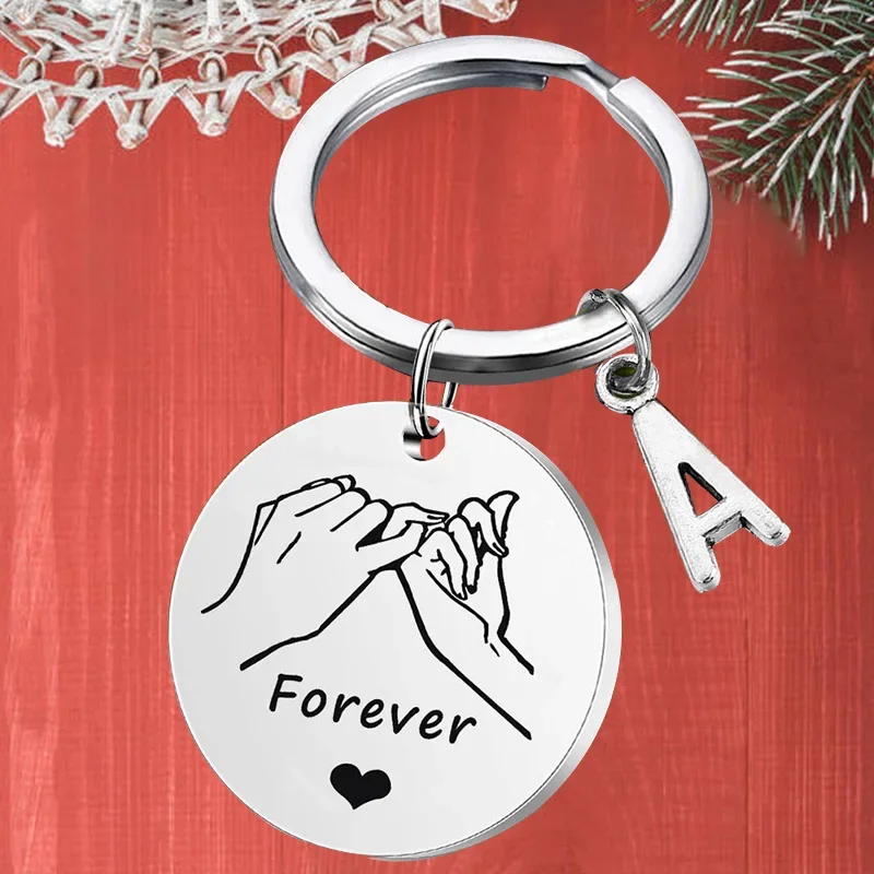 Metal Lovers Couple gift Keychain pendant Pinky Promise Friends BFF Forever key chain Valentine\'s Day Gift