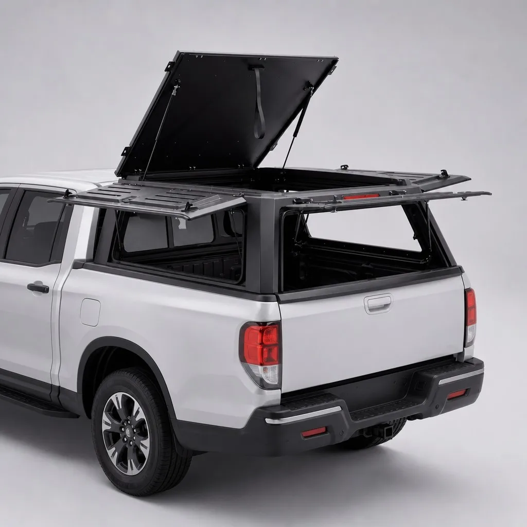 Pickup Bed Canopy  for Ridgeline Steel Manual Waterproof Key Lock 4-Door Mid-height Hard Type with No-Drill Installation