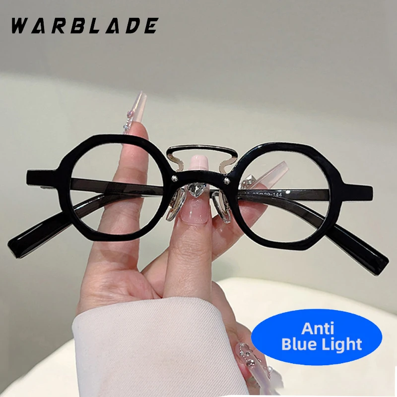 

Punk Hip-hop Retro Pilot Double Bridge Anti-Blue Light Glasses For Women Men Fashion Brand Computer Work Optical Eyewear Lentes