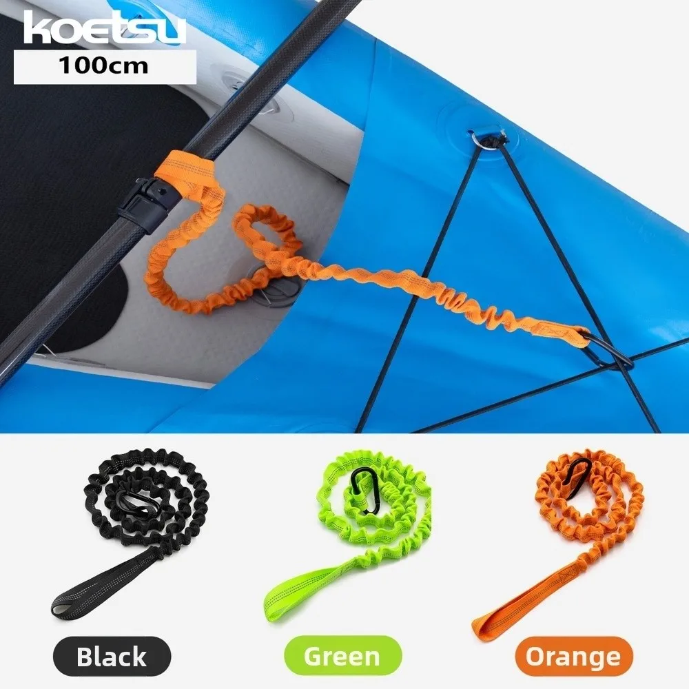 100cm Kayak Paddle Elastic Rope Anti Drop Multicolored Inflatable Boat Fishing Buckle Reflect Light Fixed Slurry for Kayak Canoe