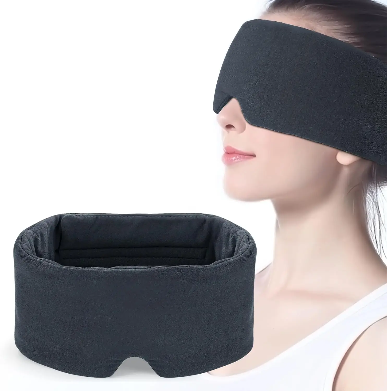 

Ultra Soft Modal Sleep Mask - Light Blocking Eye Cover for Travel, Yoga, Nap - Fully Adjustable Strap