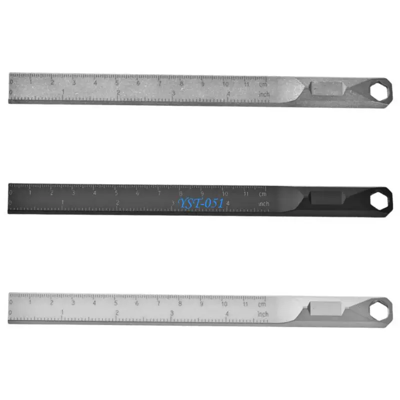 E15A Strumento multifunzionale del righello dritto adatto per il campeggio progetti fai -da -te Misure accurate Varie