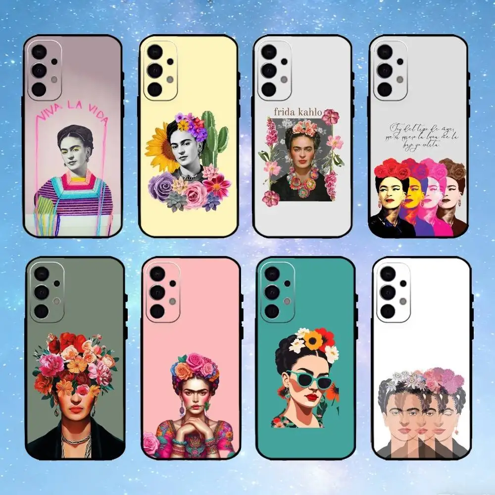 

Art F-Fridas K-Kahlo Fashion Phone Case For Samsung S25,S24,S23,S22,S21,S20,Ultra,Plus,FE Black Soft Cover