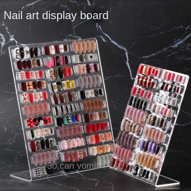 1PC Exquisite Large Acrylic Nail sample Nail Art Display Board Transparent Nail Gel Polish Showing Shelf Display Stand Manicure