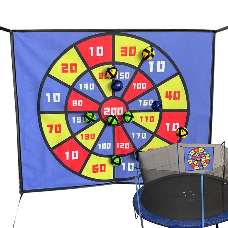

Kids Dart Board Game Set Indoor Dart Game With 10 Balls Family Night Trampoline Toy Accessory Interactive Yard Toy For