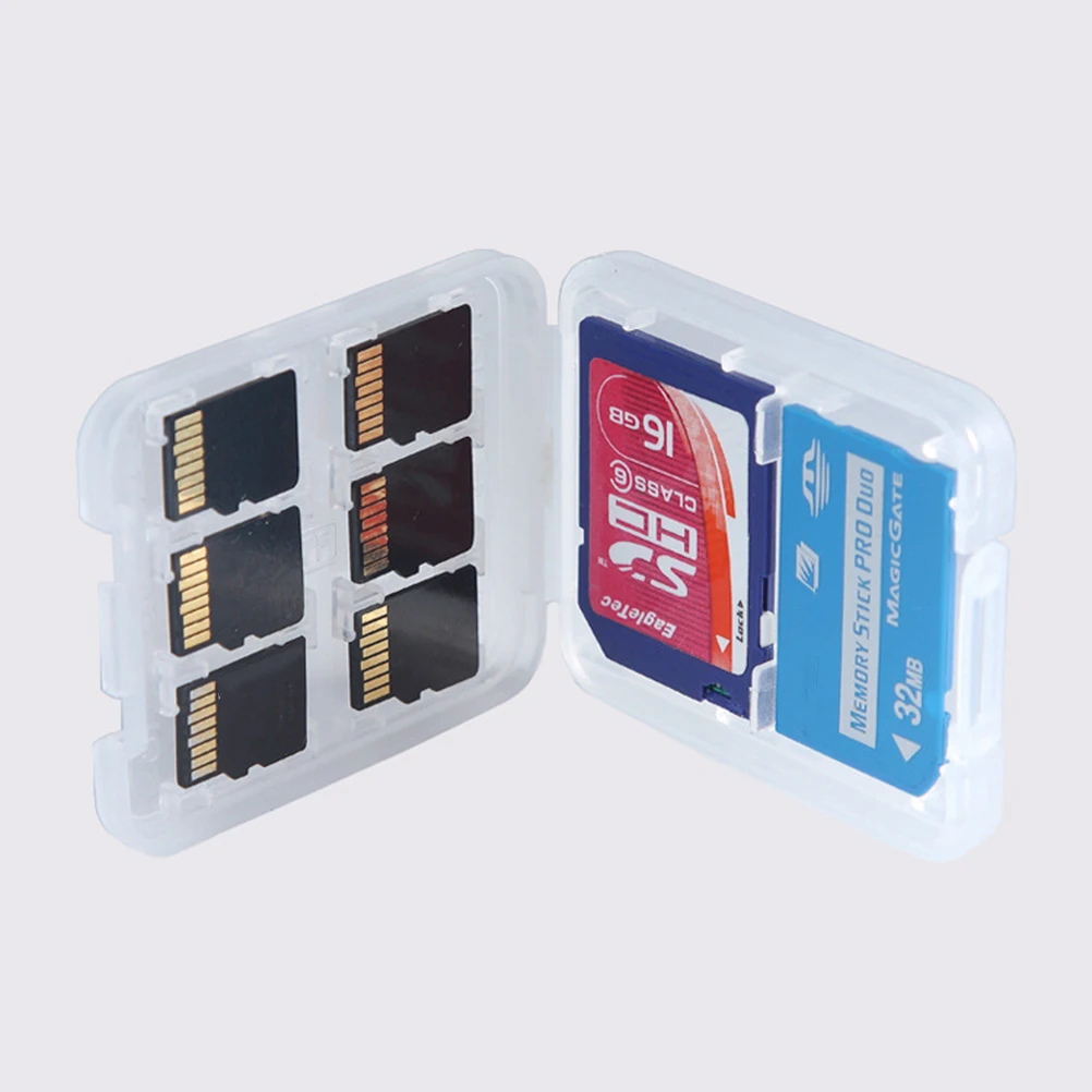 1PC Protector Holder Micro Box For SD SDHC TF MS Memory Card Storage Case Box Bag Plastic Boxes Transparent