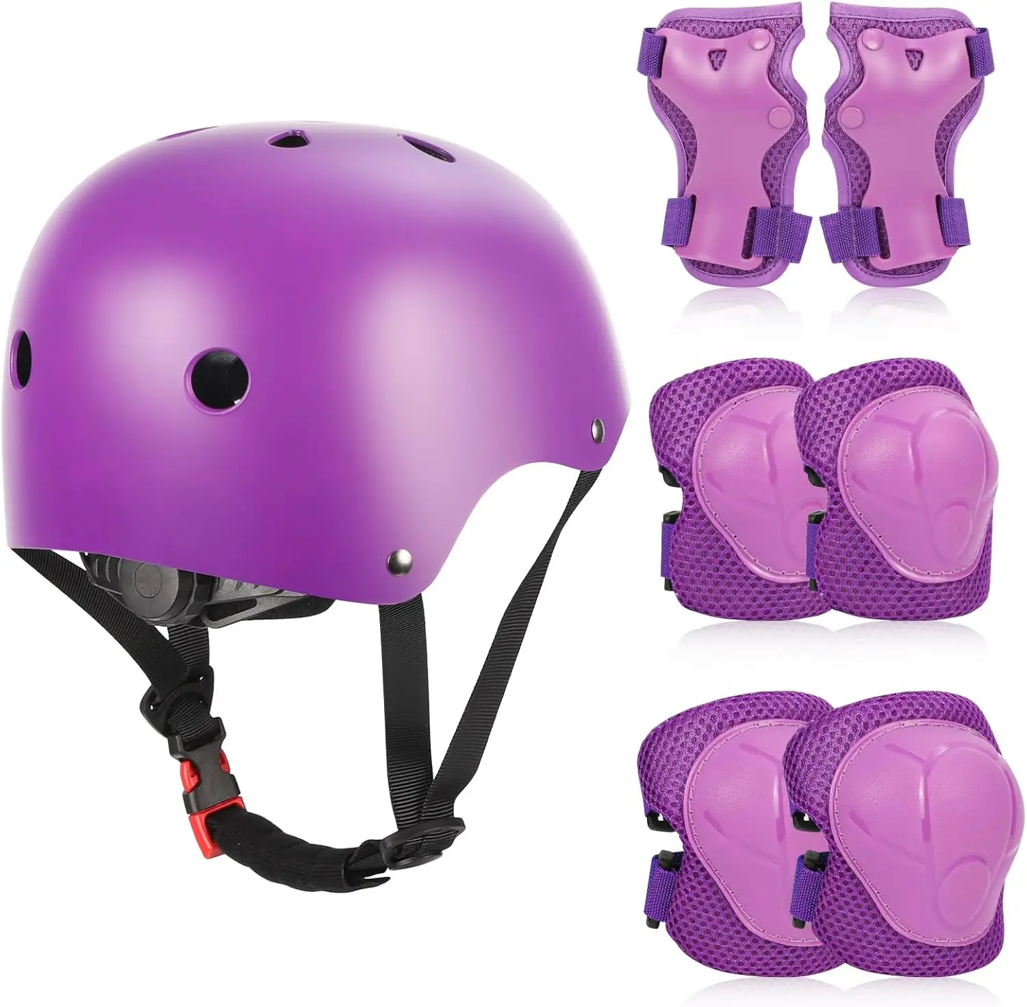 

ZWOOS Children's Knee Pads Set with Helmet, Inline Protective Equipment Children 3-10 Years, Knee Pads Children, Knee and El