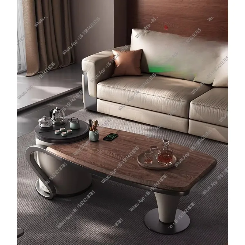 j S North American Walnut Kung Fu Coffee Table Tea Table Integrated Living Room Solid Wood Light Luxury Small Bubble Tea Table