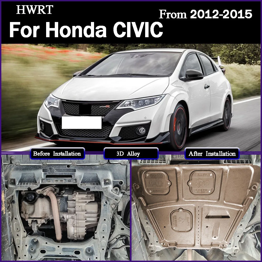 

Front Under Engine Cover For Honda ‌CIVIC 2012-2015 1.8L 2.0L Guard Plate Skid Plate Car Engine Protection Panel Mudguard