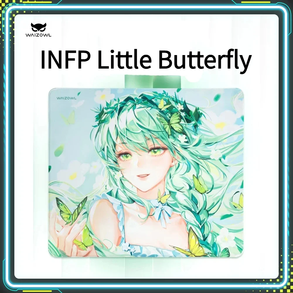 Waizowl INFP Little Butterfly Gaming Mouse Pad Anime Themed 490x420x4mm Mouse Pad Xsoft Softness Base Adhesive Gamer Gift