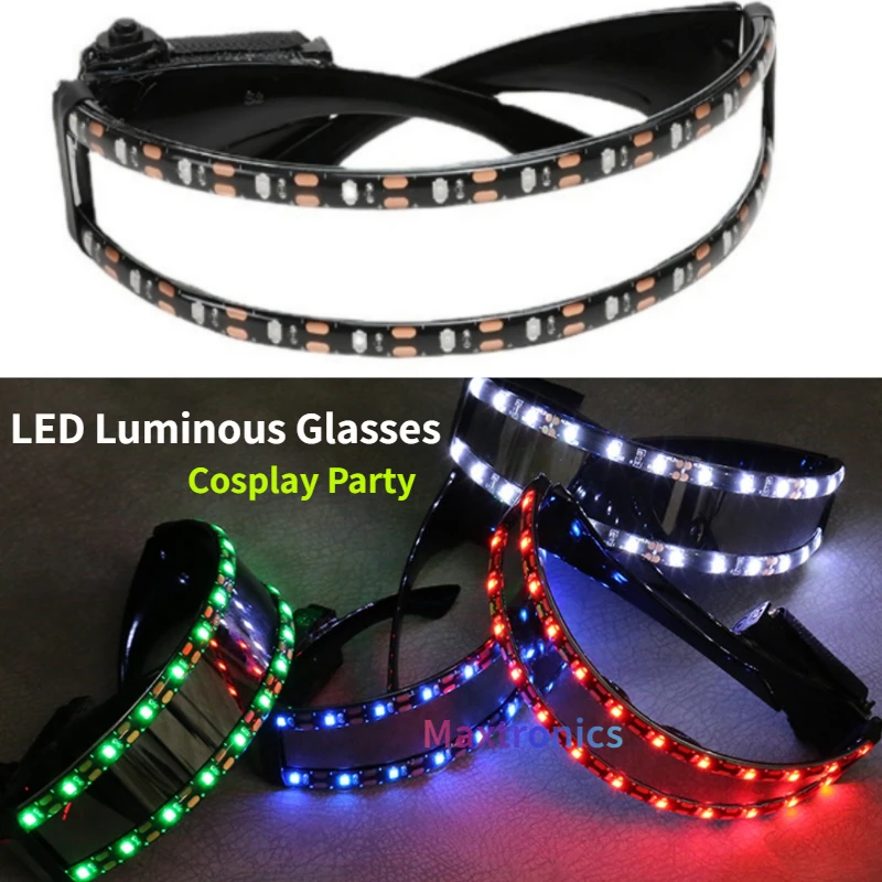 NEW LED Luminous Glasses with Bright LED Strip Light Material for Cosplay Party Bars Dances KTV Holiday Decor Performance Props