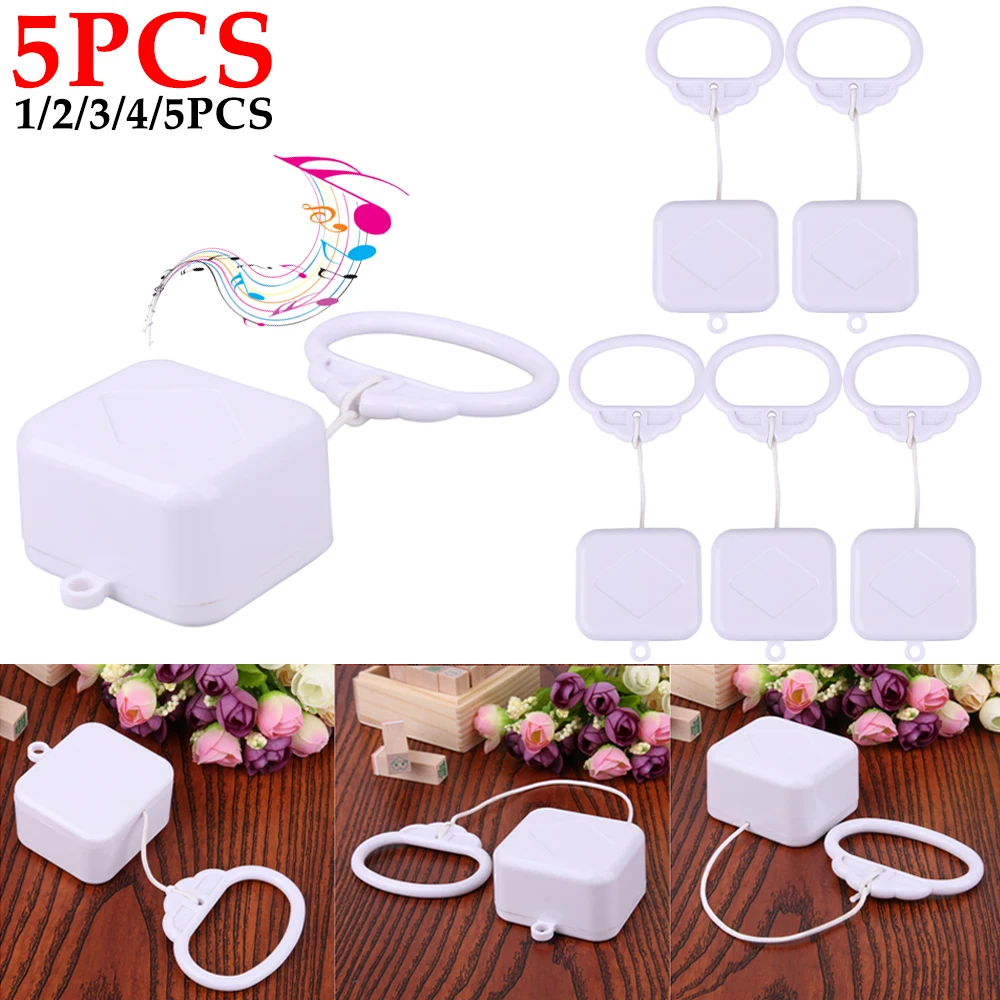 1-5Pcs Pull Ring Music Box Plastic Pull String Clockwork Cord Music Box Baby Infant Kids Bed Bell Rattle Toy Baby Rattles Gift