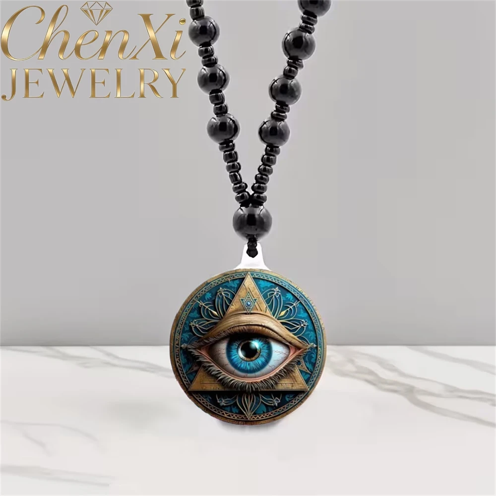 Evil Eye Pattern Round Double-Sided Pendant Luxury Quality Fashion Fine Jewelry Exquisite Elegant Charms High-end Popular Young