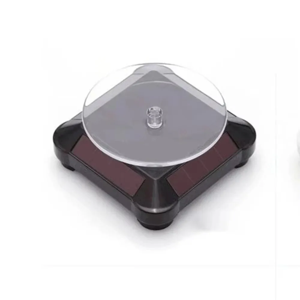 360 Rotating Solar Showcase ABS Material Automatic Rotating Rotating Display Turntable LED Light Light Powered Rotation