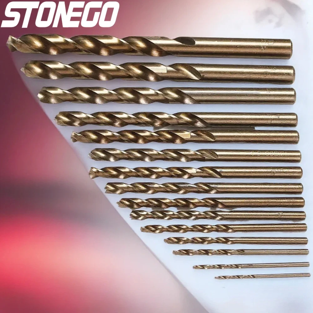 

15 шт. 1,5-10 мм кобальтовые спиральные сверла из быстрорежущей стали Co для обработки металла, дерева, сверла с прямым хвостовиком