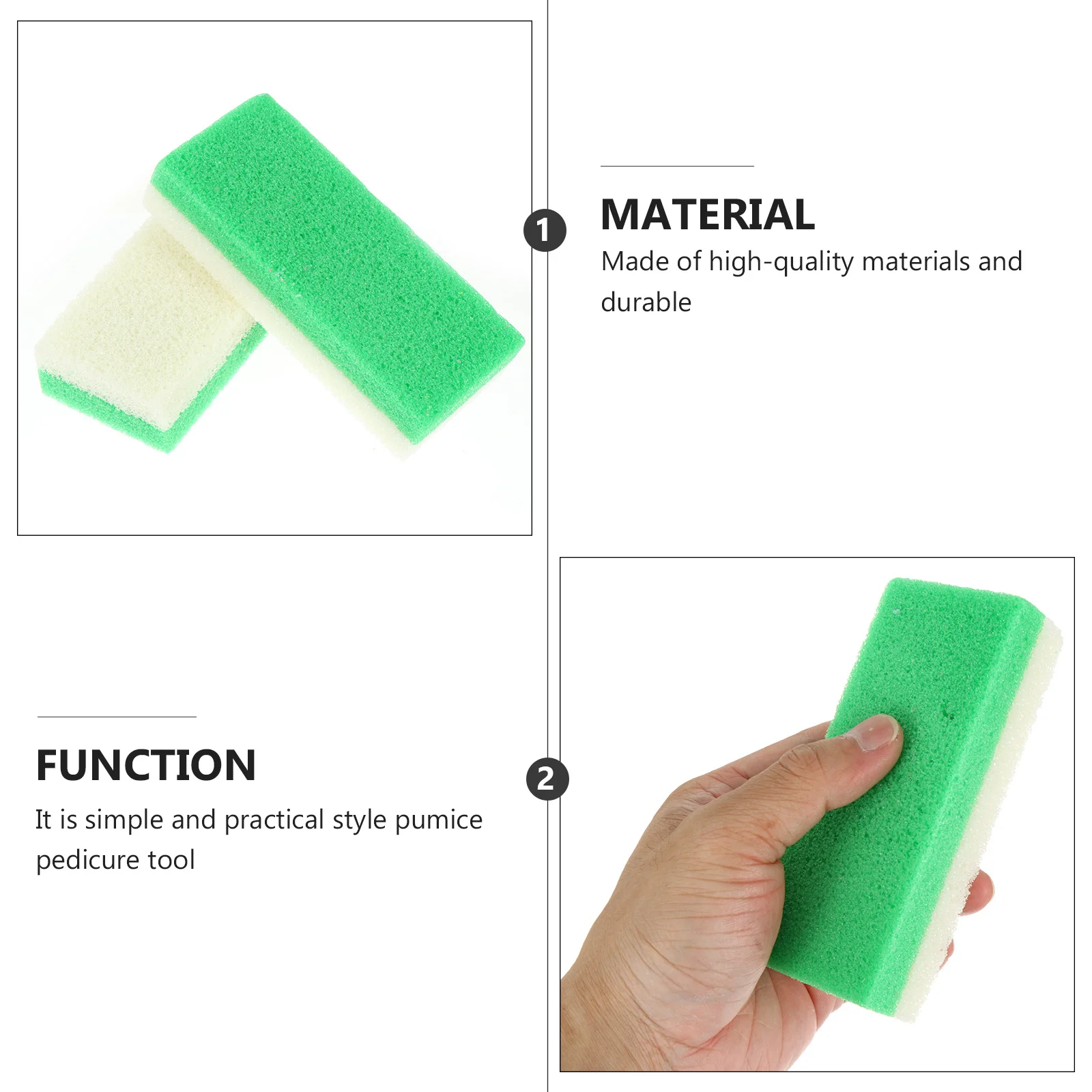 

2Pcs Pumice Stone Foot Scrubber Callus Remover Pedicure Tools Dead Skin Exfoliating Soft Hard Skin Pumice Stone