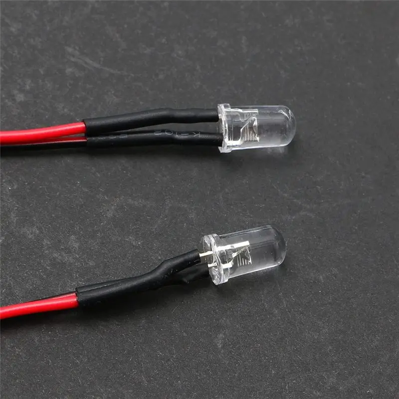 5Mm 6 LED Light Accessories Kit 4 White 2 Red 5Mm With Conversion Cable For 1/10 1/8 Axial SCX10 Traxxas TRX4 D90 HSP HPI RC Car