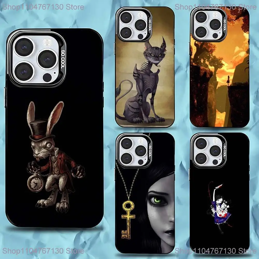 

Game A-Alice Madness Returns Phone Case For iPhone 16,15,14,13,12,11,Pro,Max,Plus,Mini,XS,SE Anti Fall Black Matte Hard Bumper