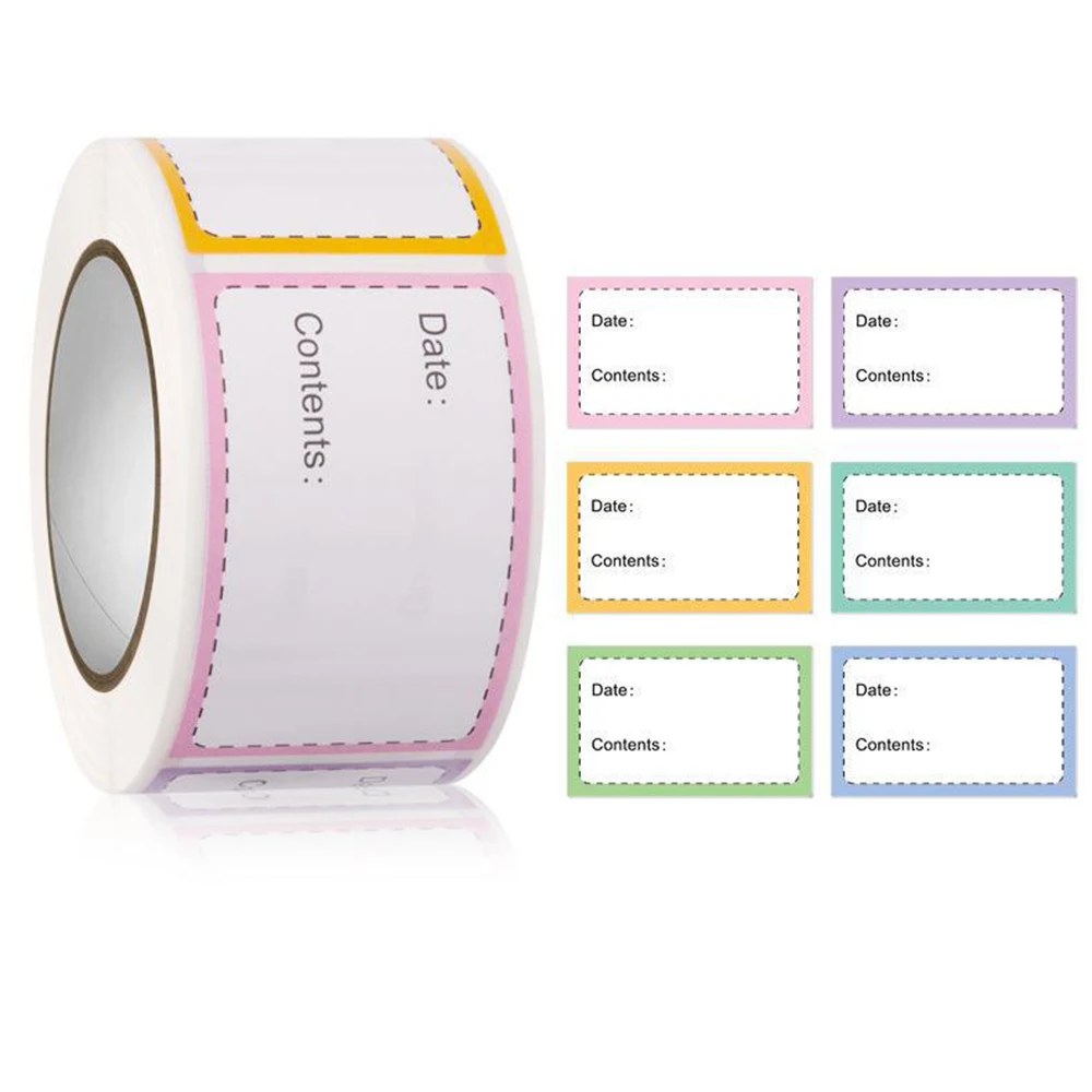 1 Roll Self-Adhesive Removable Freezer Refrigerator Food Storage Paper Sticker Labels White Date Stickers For Home Storage Tags