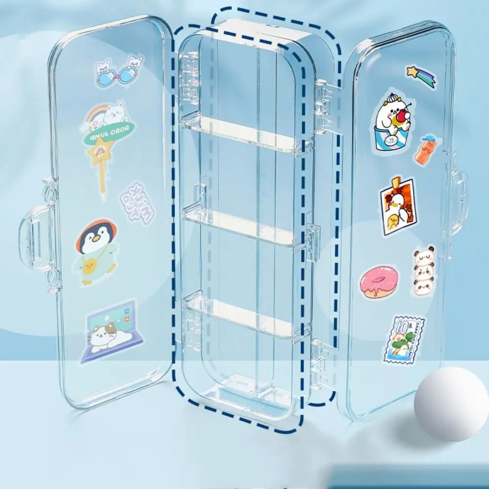 

Large Capacity Transparent Pencil Case Space-Saving with Rulers Stationery Storage Box Plastic Stackable Sketch Pen Bag