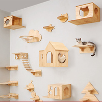 Cat Tree Wall Mounted Cat Hammock & Jumping Platform for Rest with Scratching Post for Climbing and Grinding Claws Cat Furniture