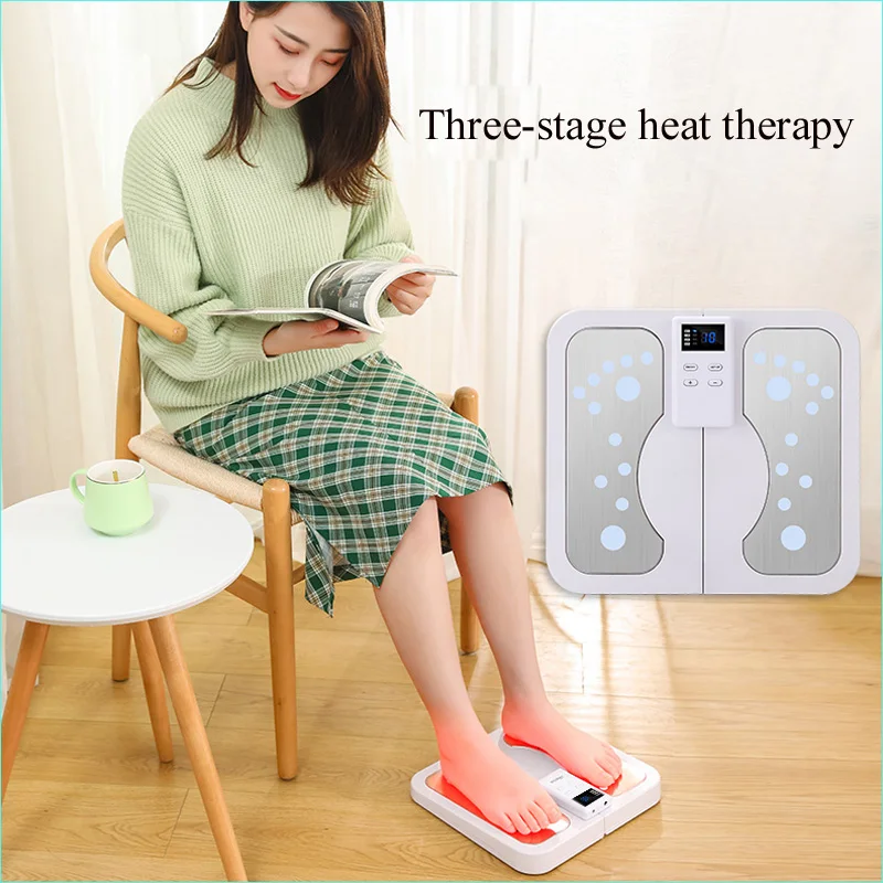 EMS Physiotherapy Pulse Foot Massager Folding Heating Sole Massager Acupuncture Low Frequency Nerve Muscle Circulation Pedicure