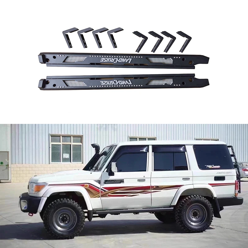 Four-door door sill guards, steel side steps, off-road accessories, fits Land Cruiser LC76