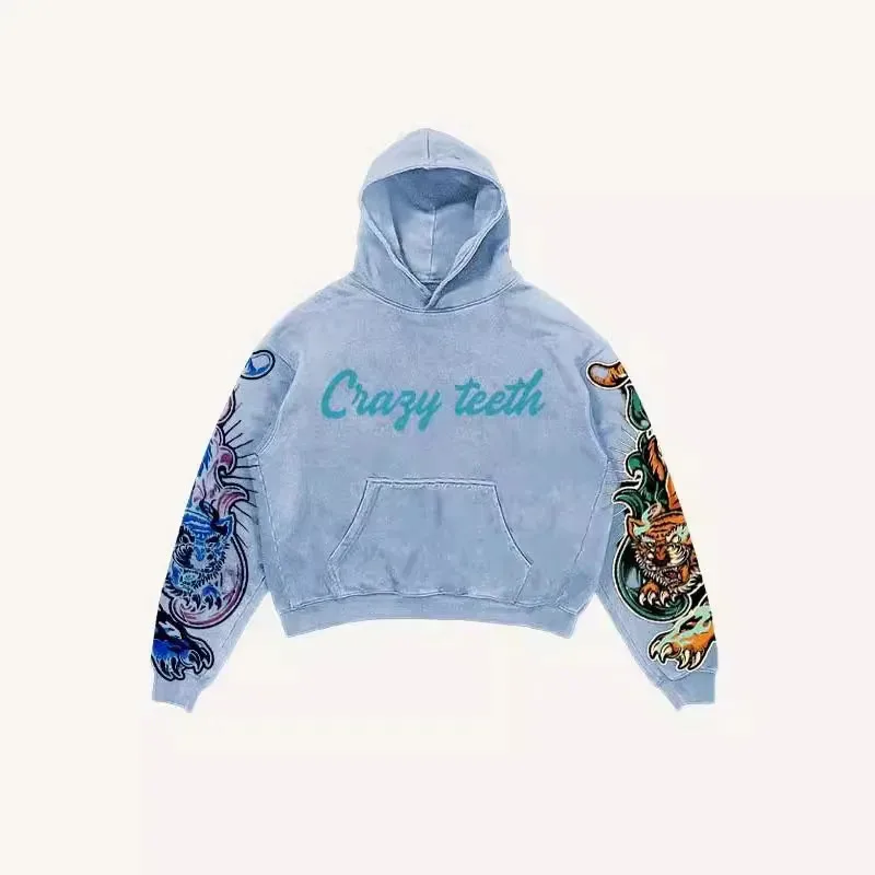 Y2K Skeleton Hoodie Gothic Punk Long Sleeve Top Causal Hooded Sweatshirt Sport Pullover Fashion Street Wear for Adults lf[5