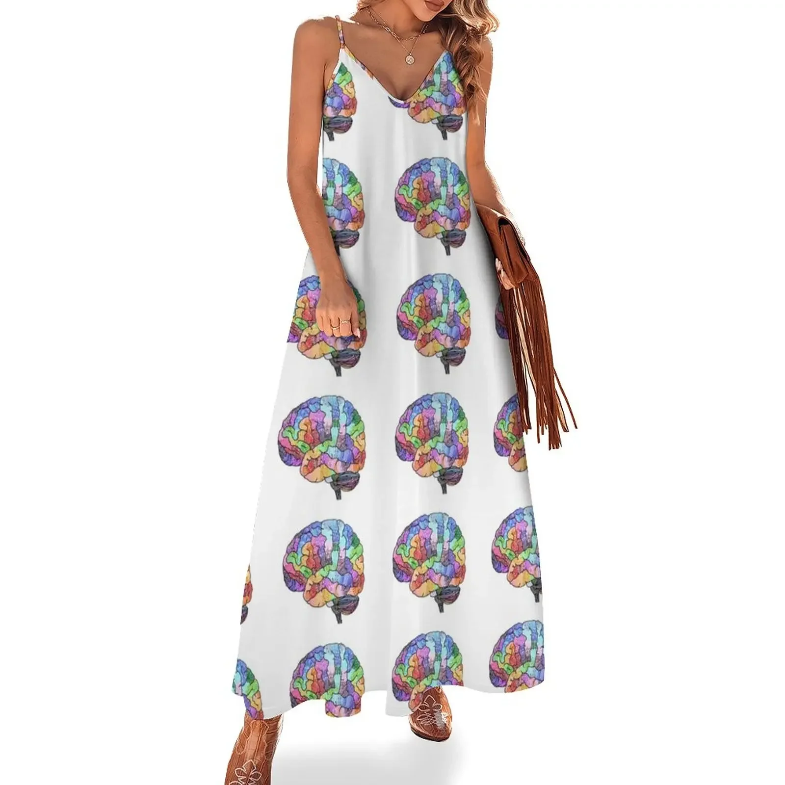 The Rainbow Brain Sleeveless Dress Elegant gowns ladies dresses for special occasions Dress